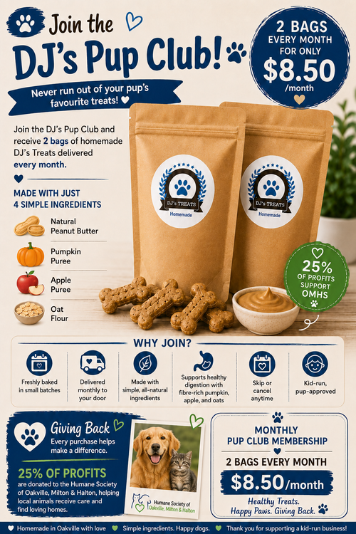 DJ's Pup Club subscription - 2 bags every month for $8.50
